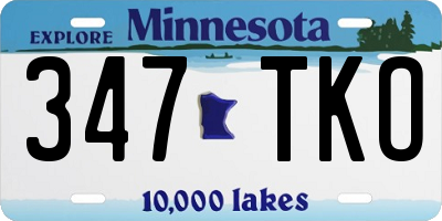 MN license plate 347TKO