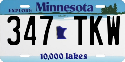 MN license plate 347TKW