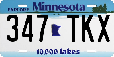 MN license plate 347TKX