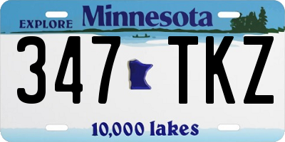 MN license plate 347TKZ