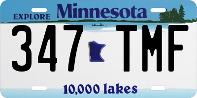 MN license plate 347TMF