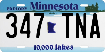 MN license plate 347TNA