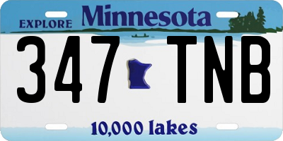 MN license plate 347TNB
