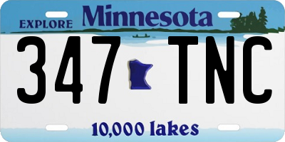 MN license plate 347TNC