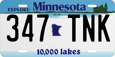 MN license plate 347TNK