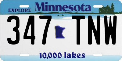 MN license plate 347TNW