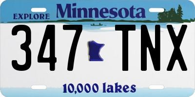 MN license plate 347TNX