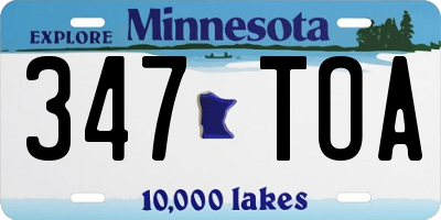 MN license plate 347TOA
