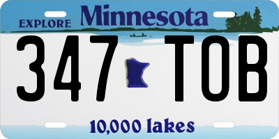 MN license plate 347TOB