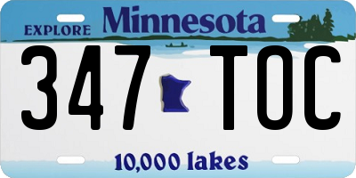 MN license plate 347TOC