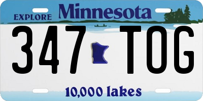 MN license plate 347TOG