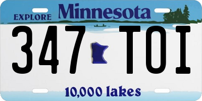 MN license plate 347TOI
