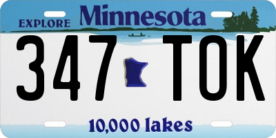 MN license plate 347TOK