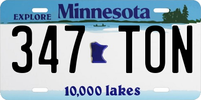 MN license plate 347TON