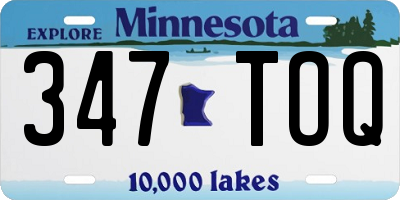 MN license plate 347TOQ