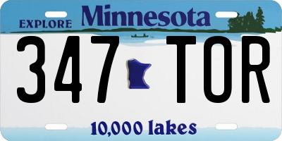MN license plate 347TOR