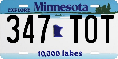 MN license plate 347TOT