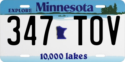 MN license plate 347TOV