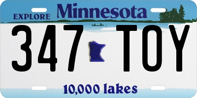 MN license plate 347TOY