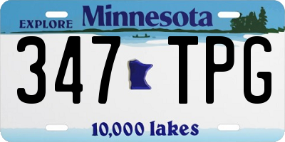 MN license plate 347TPG
