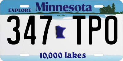 MN license plate 347TPO