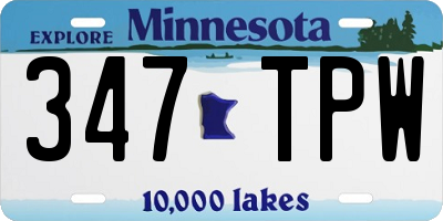 MN license plate 347TPW