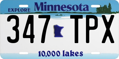 MN license plate 347TPX
