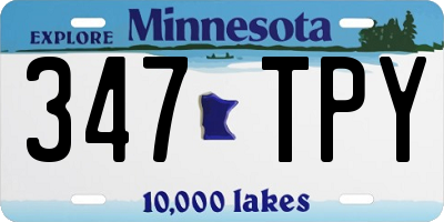 MN license plate 347TPY