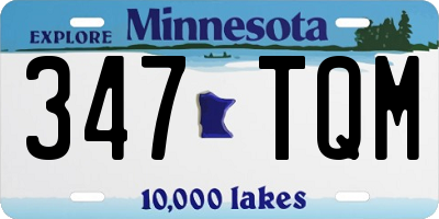 MN license plate 347TQM