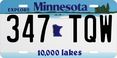 MN license plate 347TQW