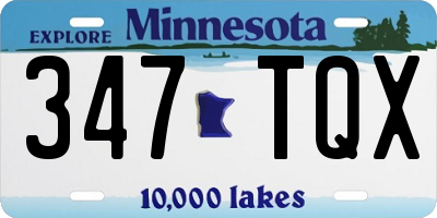 MN license plate 347TQX