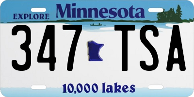 MN license plate 347TSA