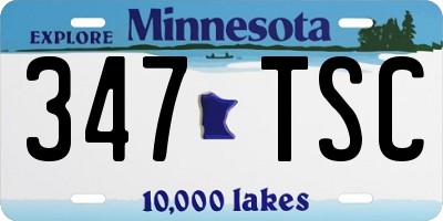 MN license plate 347TSC