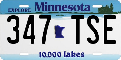 MN license plate 347TSE