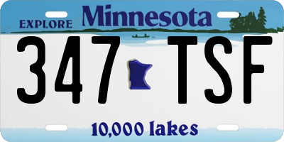 MN license plate 347TSF