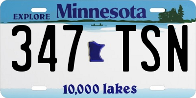 MN license plate 347TSN