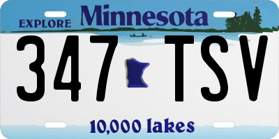 MN license plate 347TSV