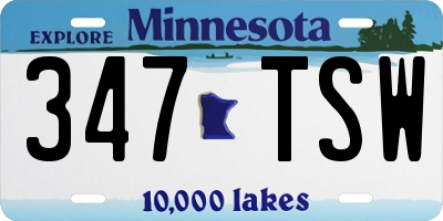 MN license plate 347TSW
