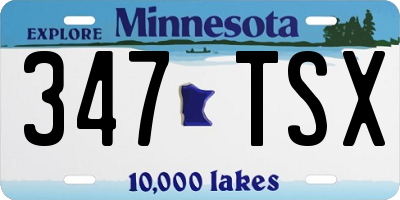 MN license plate 347TSX