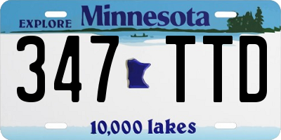 MN license plate 347TTD