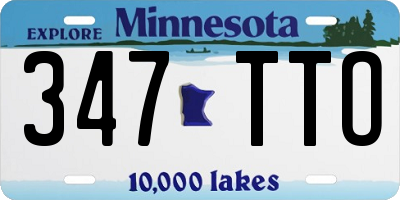 MN license plate 347TTO