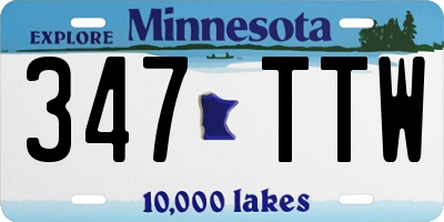 MN license plate 347TTW