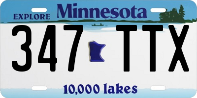 MN license plate 347TTX