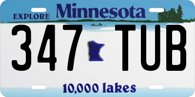 MN license plate 347TUB