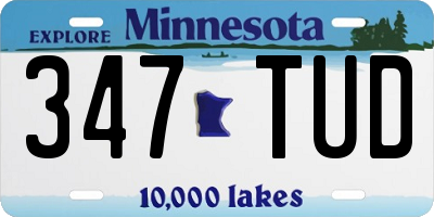 MN license plate 347TUD