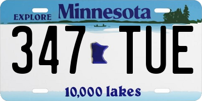 MN license plate 347TUE