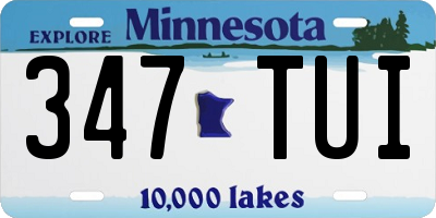 MN license plate 347TUI