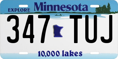 MN license plate 347TUJ