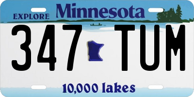 MN license plate 347TUM