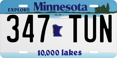 MN license plate 347TUN